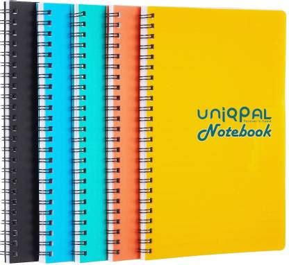 UNIQPAL Set of 5 A4 Notebook Spiral Plain Page 200 Pages Price in India ...