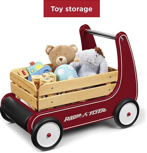 Radio Flyer Classic Walker Wagon, Sit to Stand Toddler Toy, Wood Walke ...