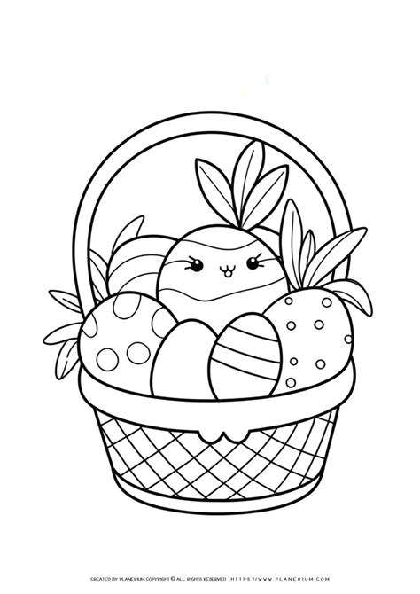 Easter Basket Coloring Pages Printable Coloring Page Easter Bunny On