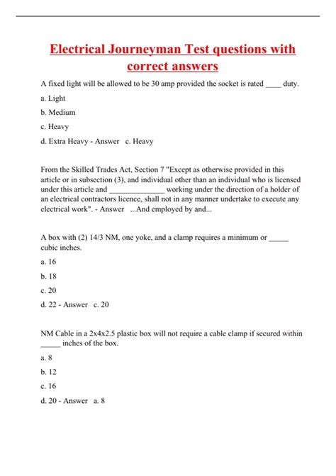 Image result for Electrical Test Questions