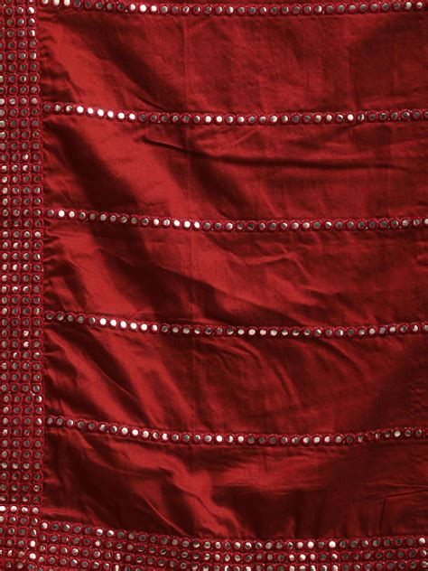 Vastramay Men's Maroon Viscose Mirror Work Embellished Dupatta – vastramay
