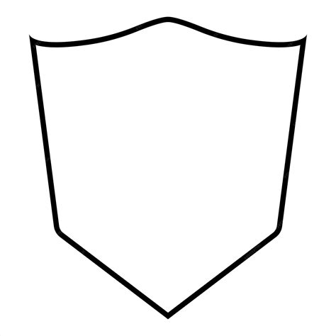 Premium Vector | Outline shield with a curved edge stock vector