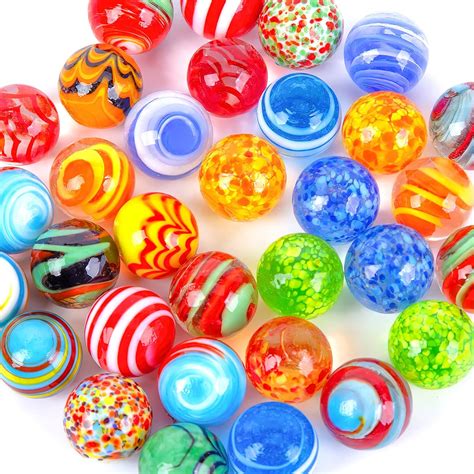 Amazon.com: SallyFashion 32PCS Glass Marbles Bulk, Handmade Glass ...