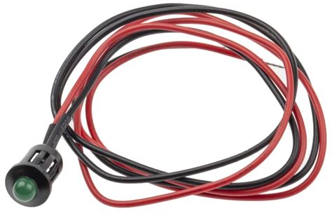 STR/LH/8/12/FL30/GN Oxley | Oxley Green Panel Mount Indicator, 12V, 8mm ...