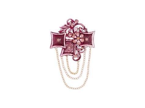 Designer Groom Brooch with Chains - Maroon – JashnBazaar