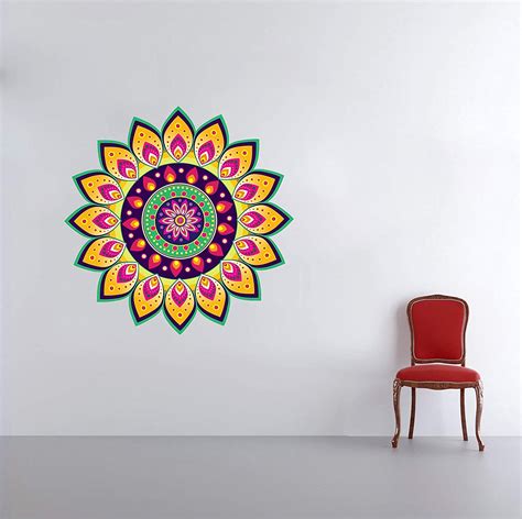 Buy spdecals Rangoli Multicolour Wall Sticker for Home Decor (PVC Vinyl ...