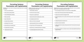 Correct the Punctuation Worksheet | Primary Resources