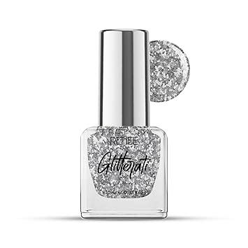 Buy RENEE Glitterati Nail Paint- Silver Confetti 10ml | Quick Drying ...