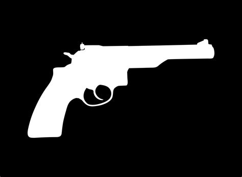 Silhouette of Gun, Pistol in Black Vackground for Logo, Pictogram, Website or Graphic Design ...