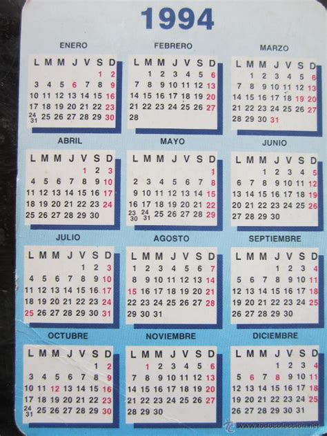 calendario 1994 - Comprar Calendarios antiguos en todocoleccion - 44757813
