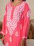 Nilofar: Pink Modal Chikankari Kurti – Hastyakala