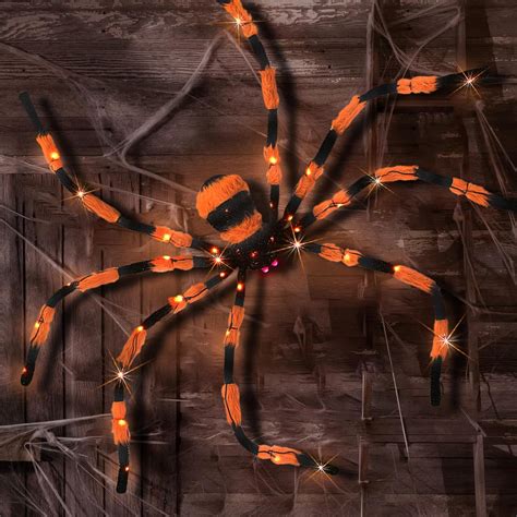 Amazon.com: Giant Spider Halloween Decorations, 60” Big Black Lighted ...