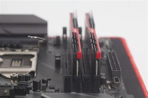 High Performance DDR4 Computer Memory RAM on Motherboard Stock Photo ...