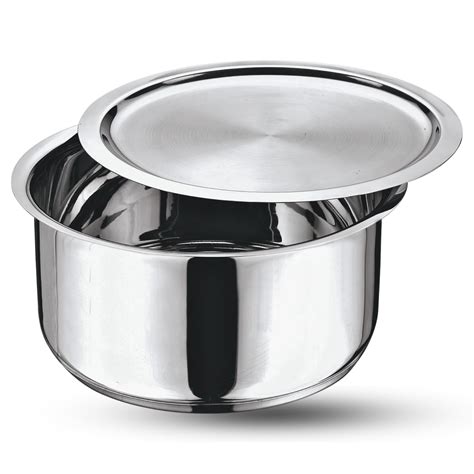 Vinod Stainless Steel 304 Grade Tope/Patila/Topiya with Lid