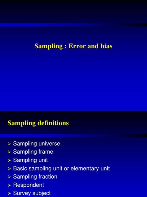 Image result for Example of Sampling Error and Sampling Bias