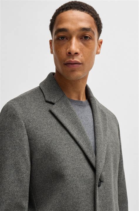 BOSS - Formal coat in a virgin-wool blend - Grey