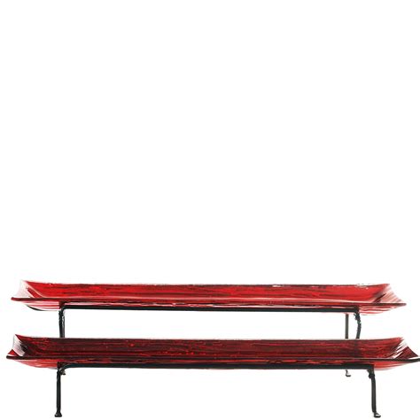 Couronne Company M365-2057M76 Two-Tier Recycled Glass Platter & Metal ...