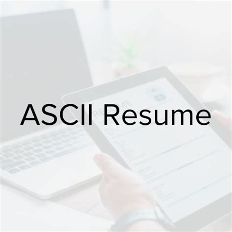 ASCII Resume Example 的图像结果