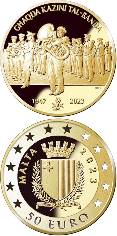 50 euro coin - 75th Anniversary of the Malta National Band Club ...