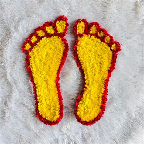 Maa Laxmi Charan Paduka Handmade Woolen Yellow (Pair of 2) – Diwali ...