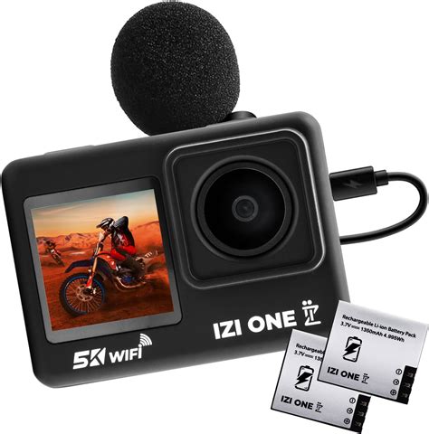 IZI ONE Plus 5K 48MP Action Camera 6-Axis Gyro Stabilization,110ft ...
