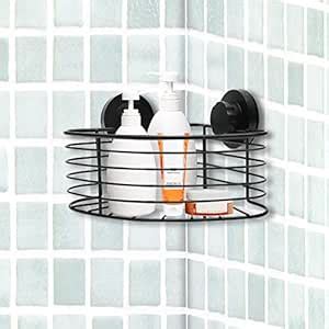 Anko Epoxy Coated Iron Bathroom Organizer For Corner | Suction Corner ...