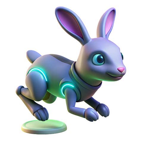 Cyber Bunny 3D Render Futuristic Robotic Rabbit Illustration Digital Art 56282105 PNG
