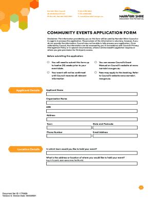 Fillable Online Narrabri Shire Council Community Events Application Fax ...