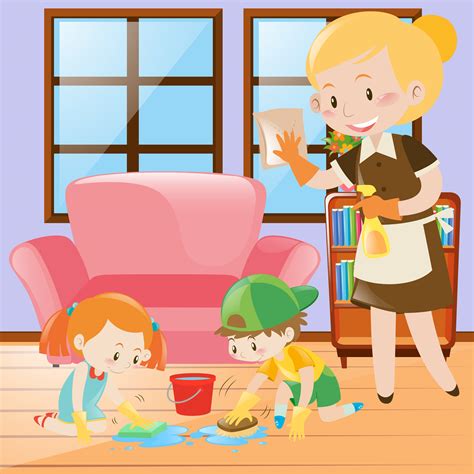 Cleaning Family Clipart at Phyllis Fetter blog