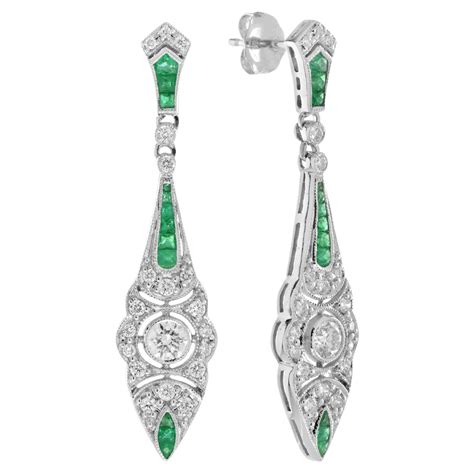 Tiffany Art Deco Emerald and Diamond Earrings at 1stDibs | emerald ...