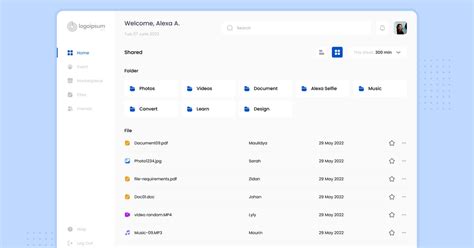 File Management Dashboard UI 的图像结果