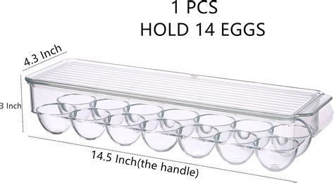 Buy Cq acrylic 14 Egg Holder for Refrigerator,Clear Plastic Egg Storage ...