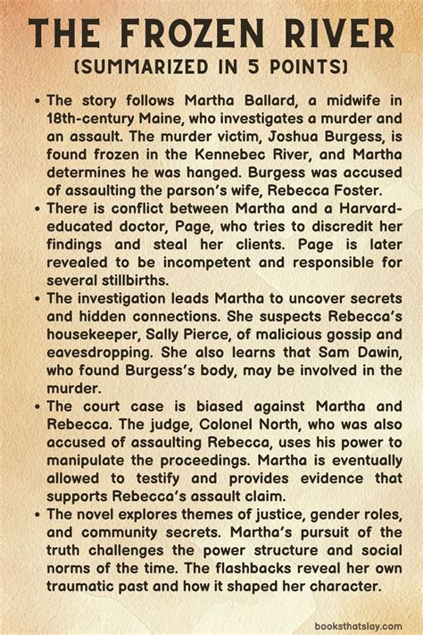 The Frozen River Summary, Characters and Themes