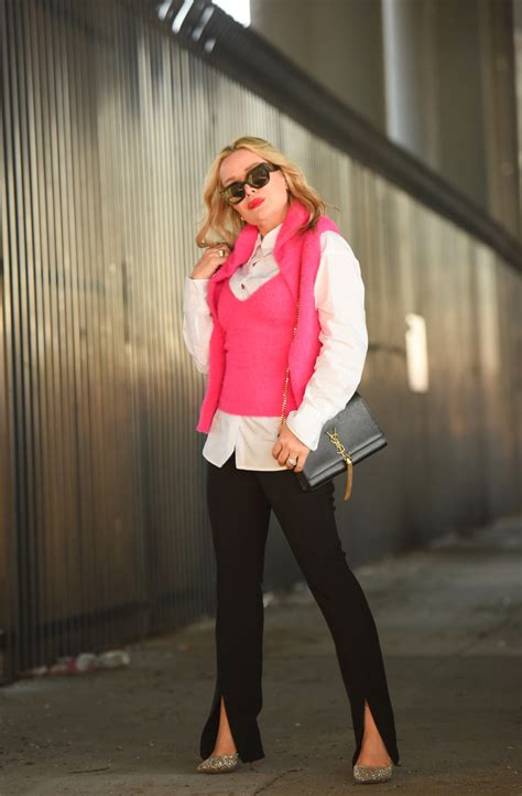 Pink Sweater Set, Split Front Pants. - The Hunter Collector