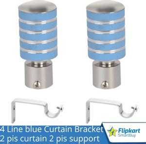 Flipkart SmartBuy Light Blue Curtain Knobs, Rod Rail Bracket Metal ...