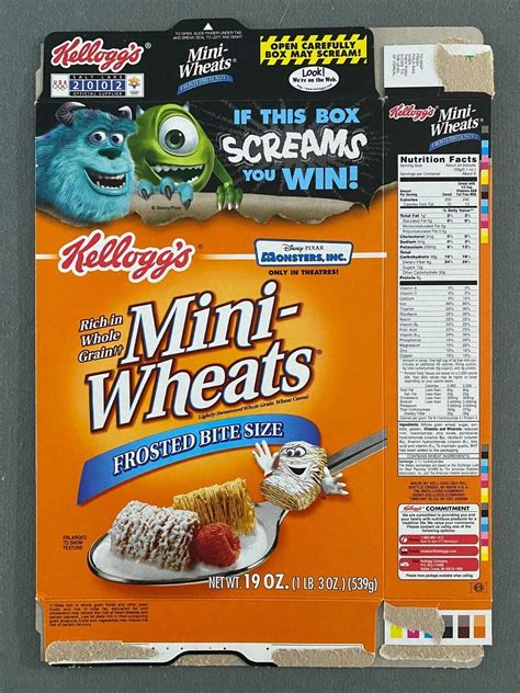 Kellogg's Mini-Wheats Frosted bite size box w/Monsters Inc. Scream from ...