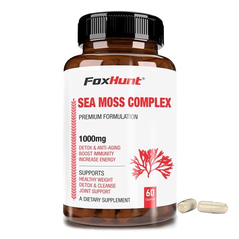 Buy Fox Hunt Irish Sea Moss Complex- 1000MG (60 Capsules Each Pack ...
