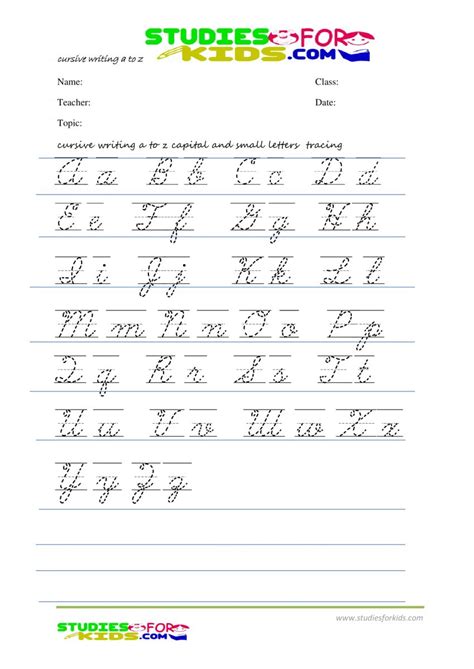 Cursive Writing Capital Letters A To Z Pdf
