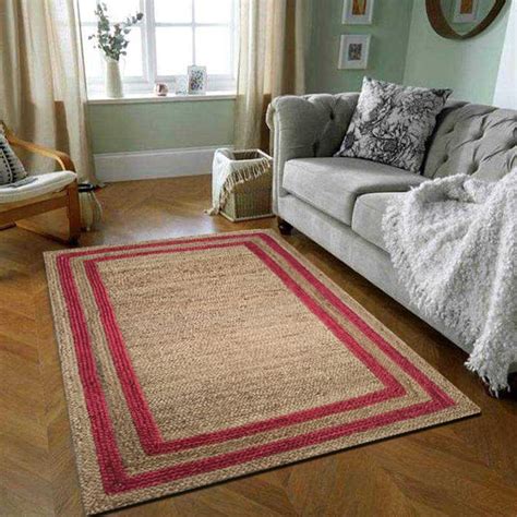 Buy VASAC Jute Braided Natural Rug Hand Woven & Reversibl 4x8 feete for ...