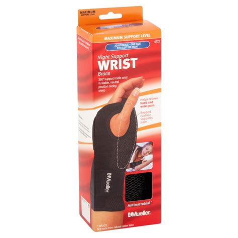 Mueller Night Support Wrist Brace Black One Size Fits Most