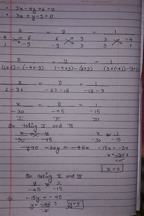 Solve each of the following pairs of linear equations cross ...