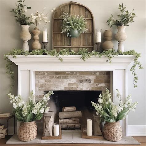 Rustic Fireplace Mantel Decor