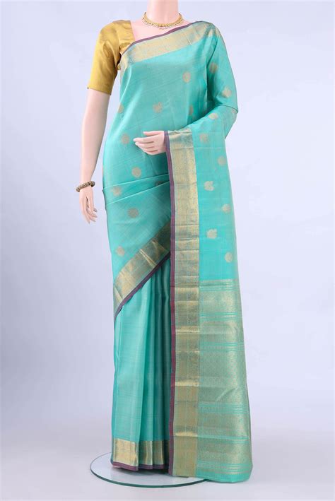 Mint Green Kanchipuram Saree – Nalli Silk Sarees Pvt Ltd
