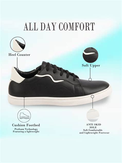 Buy Men Black Classic Lace Up Elevated Look Sneaker Shoes