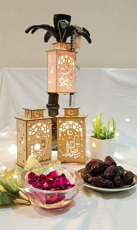 Buy Wood Vogatore Ramadan Mubarak LED Lamp For Home Decor, Ramadan ...