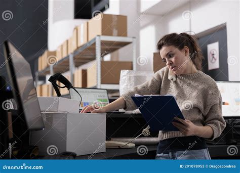 Supervisor Talking at Landline Phone with Remote Manager Stock Image ...