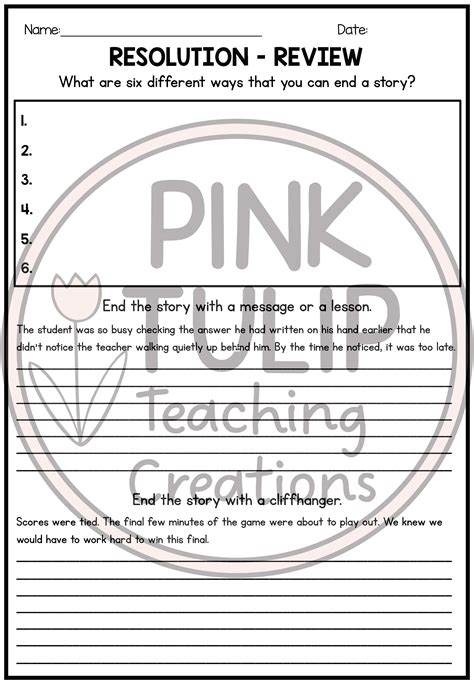 Resolution - Narrative Writing Worksheets - Etsy