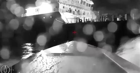 Oil tanker pursued by US now has a Russian flag painted on its side