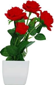 EXOTICA Beautiful Red Rose Bunch with Pot | Artificial Flower | Will ...