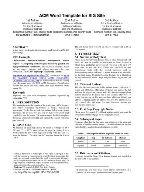 Image result for ACM Format Sample Paper PDF